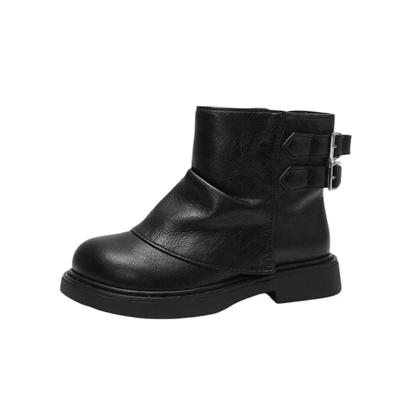 hzomhy Girls Short Boots Warm Lining Thick Sole for Fall Winter School and Everyday Wear