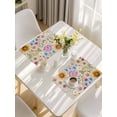 thumbnail image 5 of Sunflower Vintage Placemats Set of 6, Colorful Flowers Summer Botanical Retro Art Placemats for Dining Table, Place Mats for Kitchen Tabletop, Waterproof Wipeable Dining Table Mats Set, 5 of 9