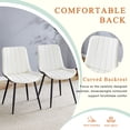 thumbnail image 5 of Table and chair set.42 inch diameter,modern minimalist style circular transparent tempered glass table,with black metal legs.Paried with 4 PU Chairs With Black Cushion., 5 of 25