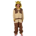 thumbnail image 7 of DreamWorks Shrek Boys' Ogre Character 3D Face Ears Hooded 1 Piece Sleep Union Suit Footless Pajama For Kids Loungewear, 7 of 7