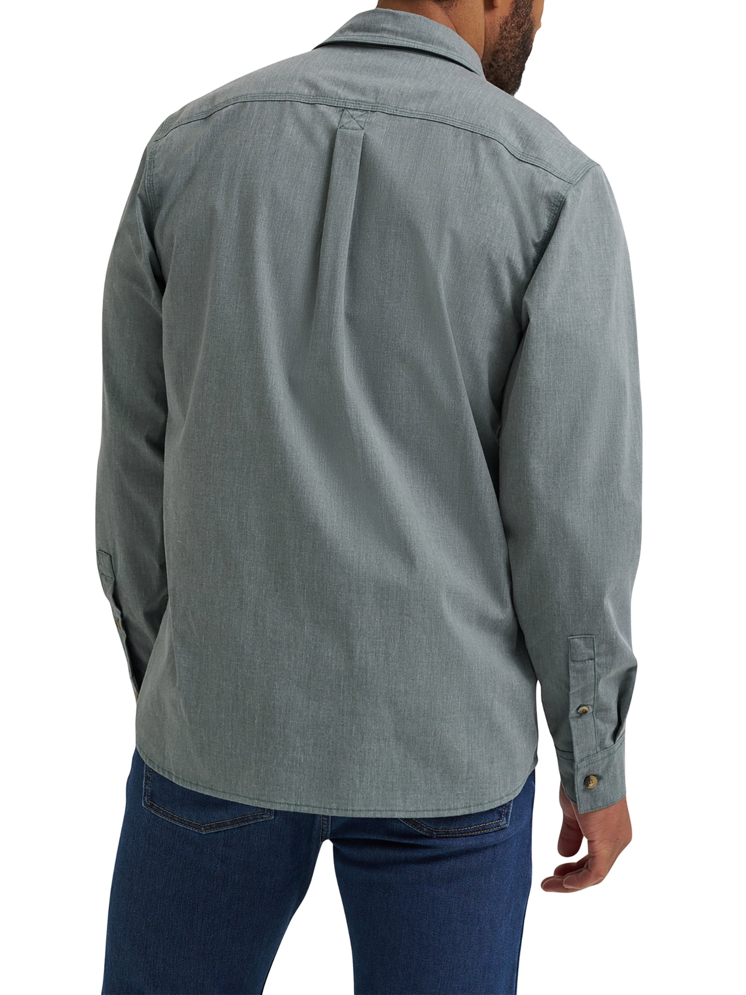 Wrangler® Men's and Big Men's Relaxed Fit Long Sleeve Woven Shirt, S-5XL