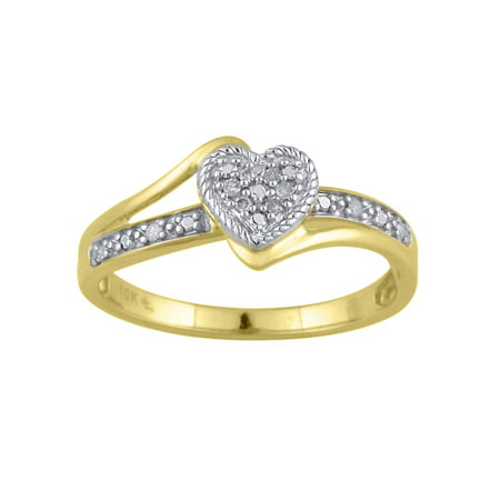 Diamond Accent 10kt Yellow Gold Heart Promise (Best Way To Clean White Gold Diamond Ring)