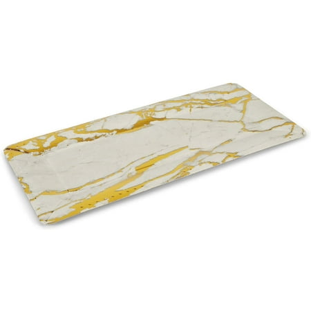 

Marble Loaf Design Paper Serving Tray Set - 3 Serving Trays 16 x 7 in Size Crafted with Materials & Perfect for Displaying Food at Parties Events Or in Your Own Home!