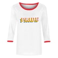 thumbnail image 4 of HKEJIAOI Pride Shirts for Women 3/4 Length Sleeve Tops Pride Month Rainbow Graphic T-Shirt Red Ringer White Tee, Red L, 4 of 4