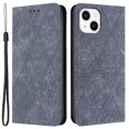thumbnail image 1 of Wallet Case For iPhone 15 Fully Wrapped PU Leather Retro Imprnted Phone Stand Cover, 1 of 5