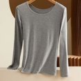 thumbnail image 1 of Ropa interior ajustada para mujer, ropa interior térmica de cuello redondo, ropa exterior de culturismo, camiseta de talla grande, ropa interior de otoño e invierno, 1 of 6