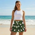 thumbnail image 4 of FUIALDOLG Green Leaf and Baseball Athletic Skort Women High Waisted Golf Skirts Elastic Soft Summer Workout Skirt fir Tennis，Workout,Pickleball,Lady Green Leave Skirt St Patricks Day Costume,S, 4 of 8