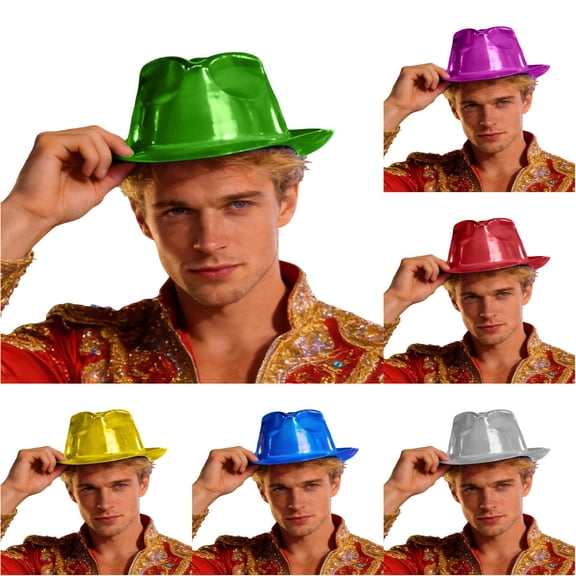 XIAOCHA Men's Glossy Surface Cowboy Hat Solid Theme Event Party Western Hat,Green