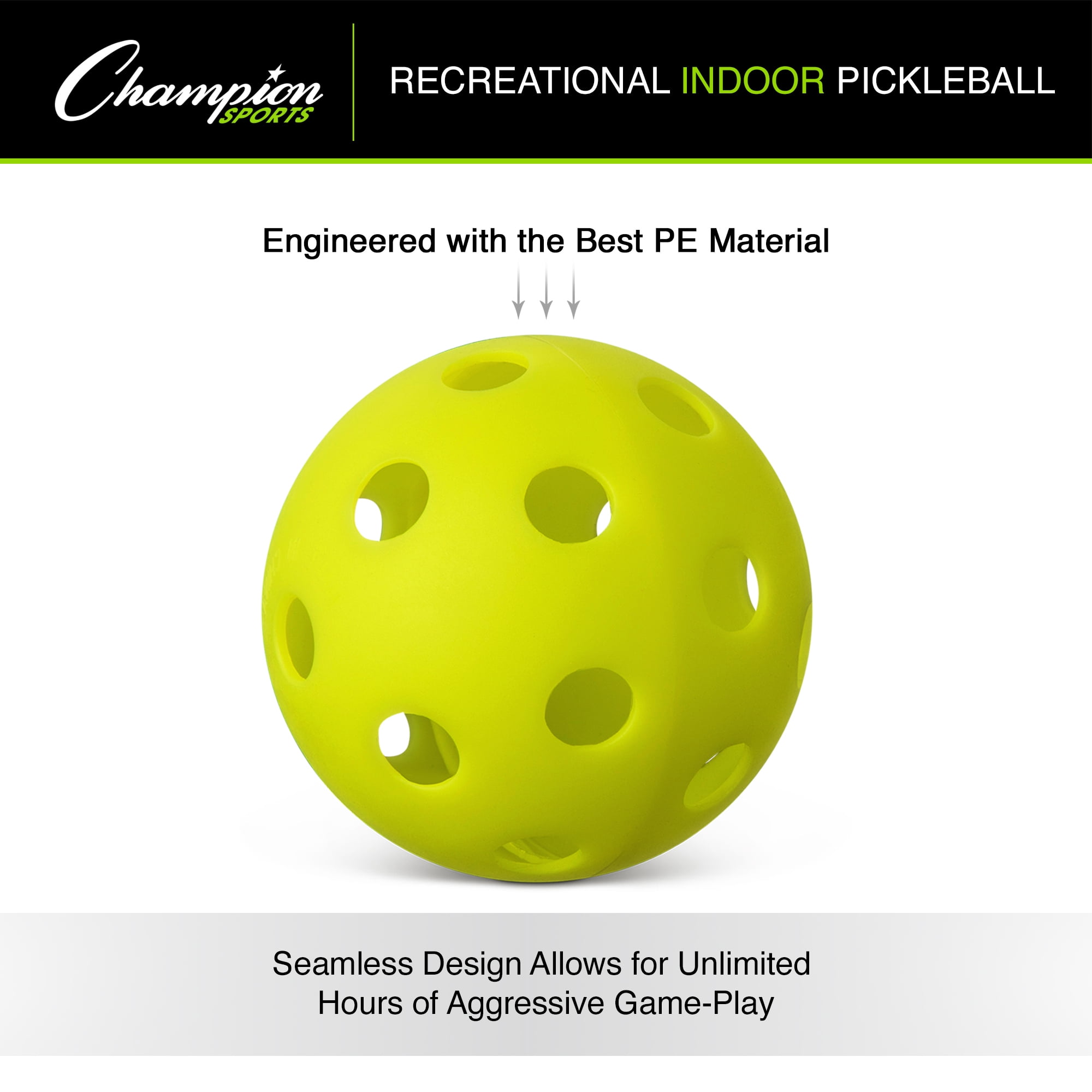 Champion Sports Recreational Indoor Pickleball Set 6 Per Set 2 Sets (CHSPB6INDSET-2)