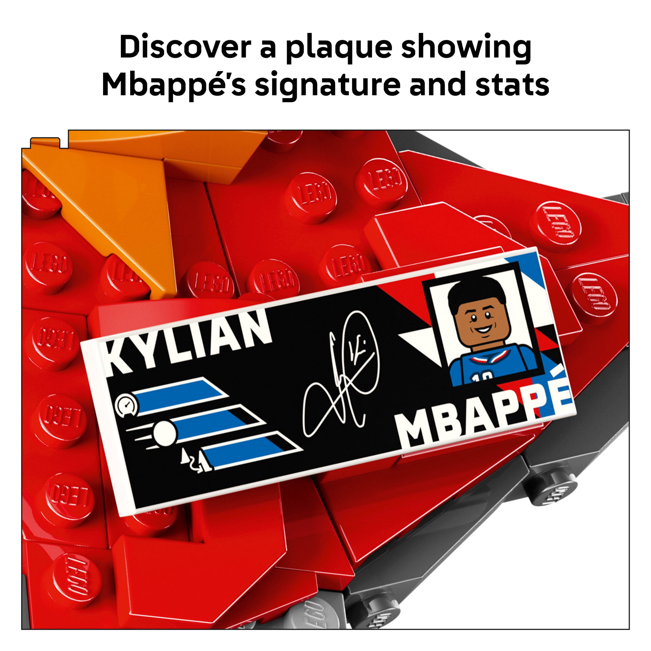LEGO Editions Kylian Mbappé – Soccer Highlights - Building Set for Boys & Girls, Ages 10+ - Collectible Soccer Gift with Plaque - Kids Bedroom or Shelf Decor - 43013