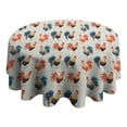 thumbnail image 4 of Light Gray Chicken Rooster Pattern Round Tablecloth 60"x60",Wrinkle Wipeable Table Cloth for Kitchen Dining Room Picnic Patio Party, 4 of 6