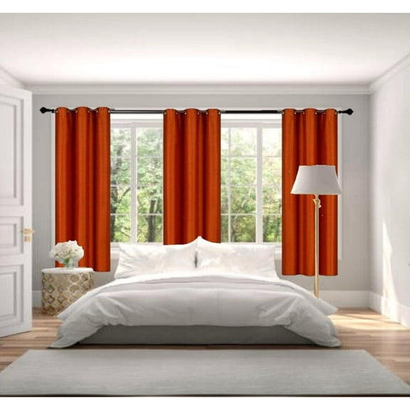 Adam Brick Color Set of 2 Panels Drapes Thermal Blackout Noise Reduce 100% privacy Window Curtain Grommets Home Décor 63" Long