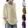 thumbnail image 4 of Kiplyki Trendy Women Solid Three Quarter Sleeve Tops Blouse T-shirt, 4 of 4