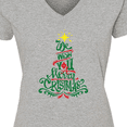 thumbnail image 4 of Inktastic We Wish You A Merry Christmas Women's V-Neck T-Shirt, 4 of 5