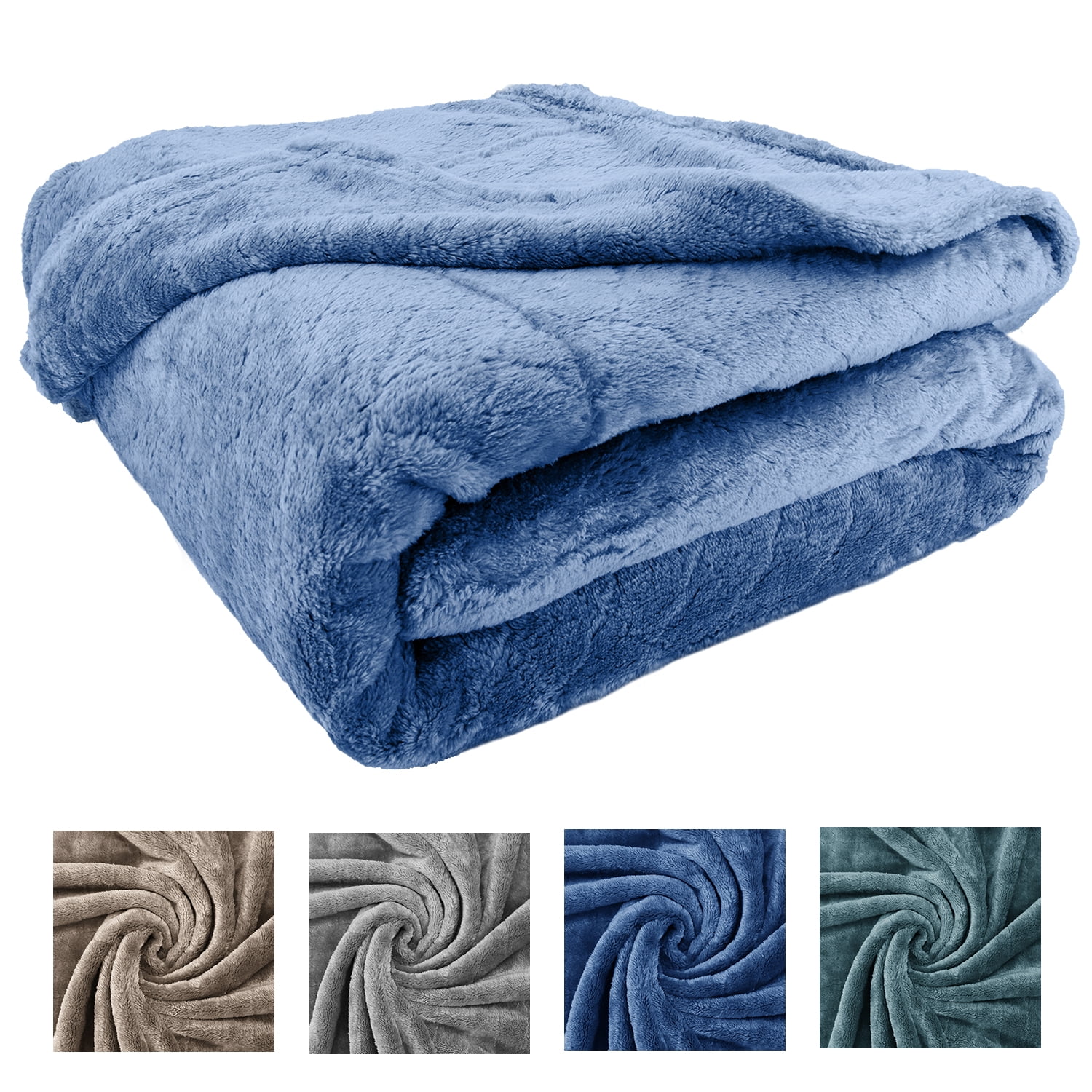 Fleece Blanket Throw Blanket, Throw Size Blue Bed Blanket, Lattice