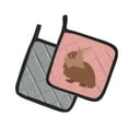 thumbnail image 2 of Caroline's Treasures Lionhead Rabbit Pink Check Pair of Pot Holders, 2 of 3