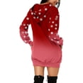 thumbnail image 4 of Vestido corto de sudadera con capucha y bolsillos con estampado navideño para mujer informal a la moda Pompotops  hdfakjf432, 4 of 6