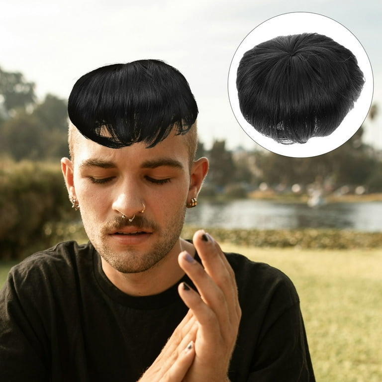 BERTDOMD Male Short Hair Bald Wig Lightweight Male Hairpiece