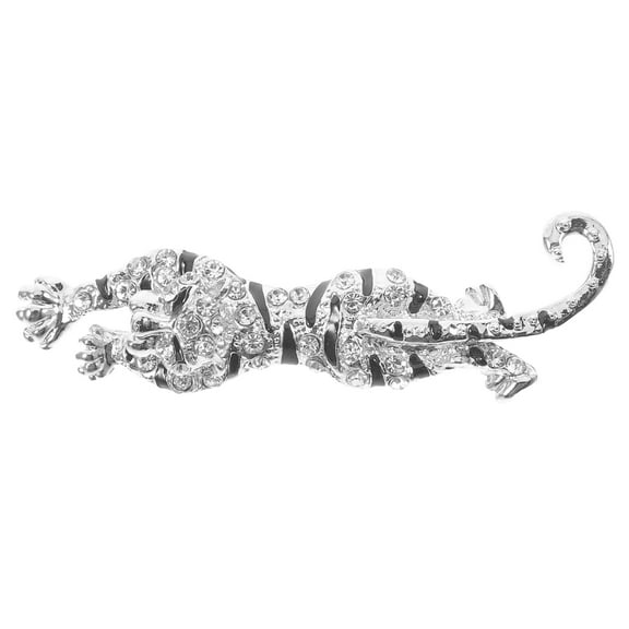 IBASETOY Sturdy Metal Rhinestone Leopard Brooch for Clothes Lapel Coat and Backpack