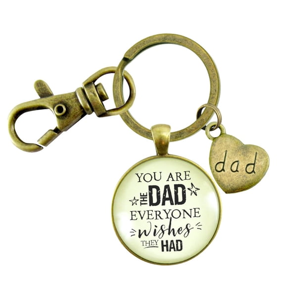Father Gutsy Goodness Bronze Metal Keychain You Are The Dad Adult Male Gift Daughter Son