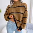 thumbnail image 3 of Striped Knitwear, Long Sleeve Easy To Match Acrylic Fibers Cropped Casual Striped Knitting Pullover For Women For Home Out ANGGREK Otros, 3 of 6