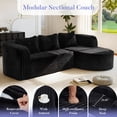 thumbnail image 2 of Hobestluk 96" Cloud Sectional Couch Modern Boneless Couch 3 Seater with Oversized Chaise L Shaped Modular Sofa Couches for Living Room Apartment (Stripe Black,Right Facing Chaise), 2 of 9