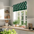thumbnail image 3 of Vintage Rhombus Valances for Windows, 42 x 12in, Green Black White Rod Pocket Kitchen Valance Curtain Light Filtering Window Treatments for Living Room Bedroom, 1 Panel, 3 of 7