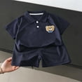 thumbnail image 4 of Odeerbi Niños 2 Piezas Preppy Outfit Oso Bordado Tenis Camisa de Golf y Pantalones Cortos Conjunto de Uniforme Escolar, 4 of 8