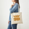 thumbnail image 3 of CafePress - Clarinet Player Powered By Pumpkin Spice Tote Bag - Unisex Canvas Tote Bag, Beige, 1-Piece, 3 of 6