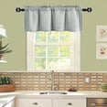 thumbnail image 2 of JIUZHEN Valance Curtains for Kitchen Window Valances for Living Room/Basement Window Curtains Bathroom Thermal Insulated Short Rod Pocket Curtain Panels, Silver Grey,52 x 18 Inches,1 Panel, 2 of 7
