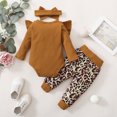 thumbnail image 5 of Younger Tree Infant Toddler Baby Girl Fall Long Sleeve Romper Pants Headband Clothes Outfits for 12-18 Months, 5 of 9