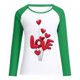 thumbnail image 4 of Día de San Valentín Moda Mujer Casual Manga larga O-cuello Patchwork Impreso Señoras Tops Pompotops  gfhjh15840, 4 of 4