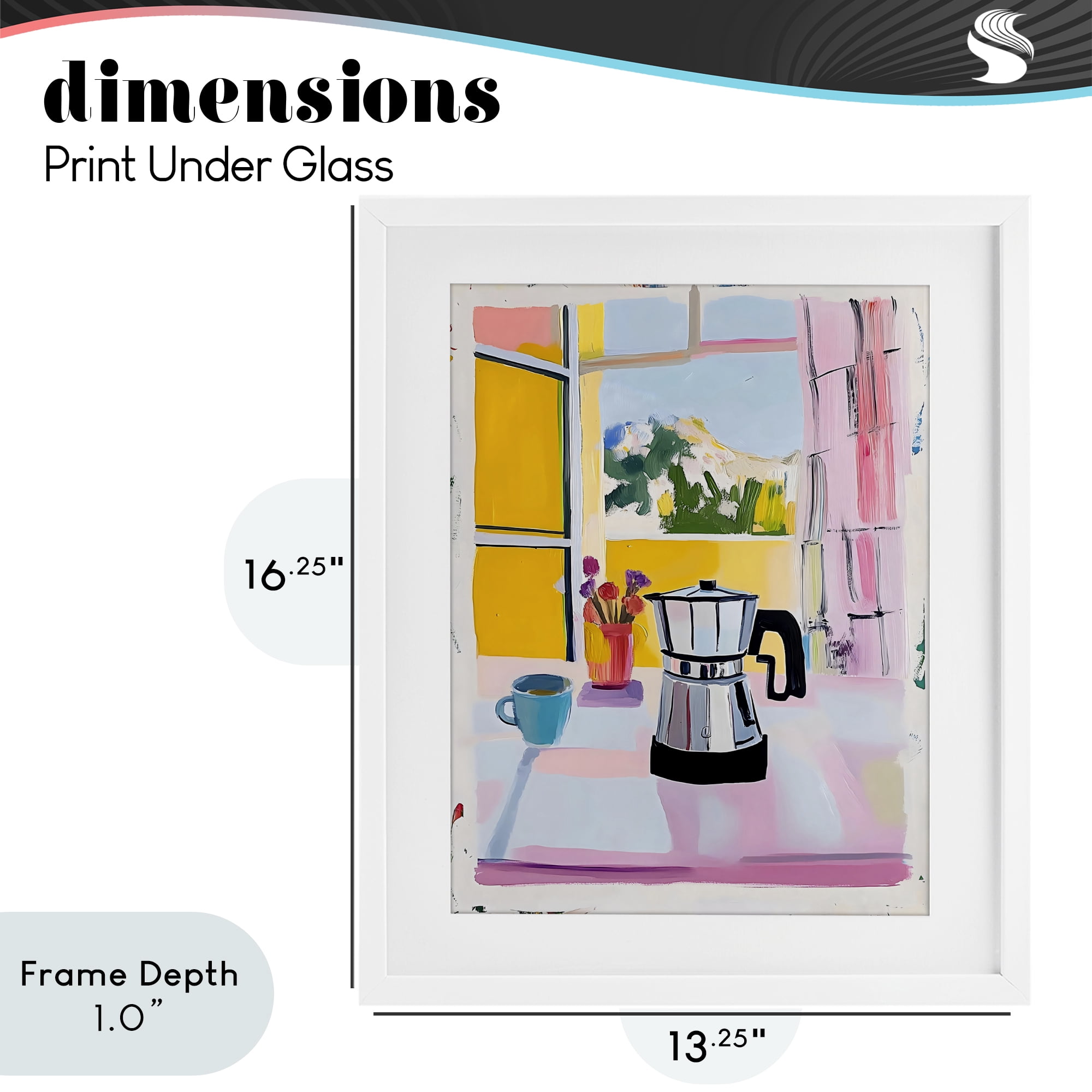 Stupell Industries Italian Moka Pot Kitchen White Framed Print Under Glass, design by The Prints Vibe