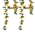 thumbnail image 3 of Enredaderas de girasol artificiales, enredaderas de girasol artificiales Guirnalda de girasol de 200 cm Enredadera de girasol colgante Rendimiento de primer nivel, 3 of 8