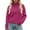 Hot Pink, variant on Women's Lazy Style Loose Short Long-sleeved Cable Knit Sweater for Fall and Winter, Cozy and Comfortable, Perfect for Relaxing,Blue,Size S