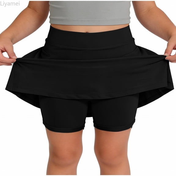 Liyamei Girls Athletic Skort With Shorts And Pockets For Tennis Cheerleading Play Comfortable Stretch Fabric Girls Dresses 4-5 Years