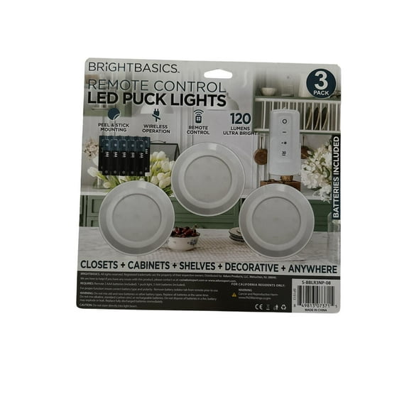 brightbasics remote control  led puck lights