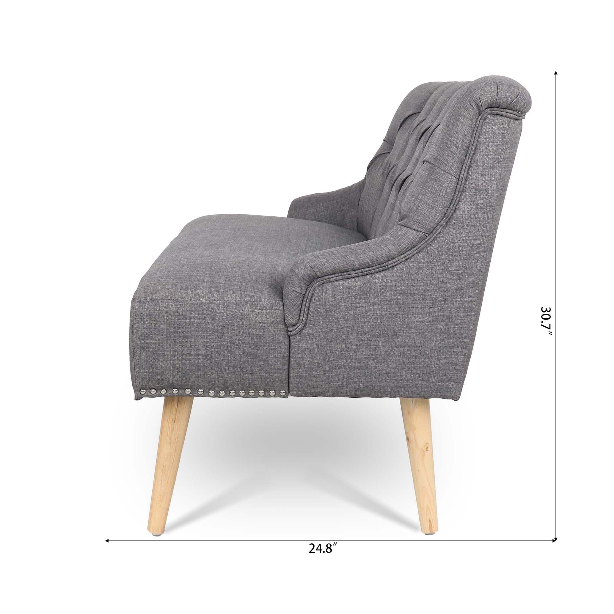 Kadyn 35'' Armless Loveseat Sofa, 2-seat Love Fabric Sofa for Living Room, Mid-Century Upholstered Fabric Double Sofa with Birch Leg, Grey Kadyn 35'' Armless Loveseat Sofa, 2-seat Love Fabric Sofa for Living Room, Mid-Century Upholstered Fabric Double Sofa with Birch Leg, Grey