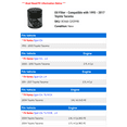 thumbnail image 2 of Oil Filter - Compatible with 1995 - 2017 Toyota Tacoma 1996 1997 1998 1999 2000 2001 2002 2003 2004 2005 2006 2007 2008 2009 2010 2011 2012 2013 2014 2015 2016, 2 of 2