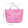 thumbnail image 2 of Striped Tote Bag Waterproof Glossy PVC Large Capacity Handbag, for Beach Shopping Travel Daily Use Casual Shoulder Bag, with Multiple Bright Colors Stylish Pool Grocery Bag, 17*12in, Pink, 2 of 6