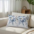thumbnail image 6 of Blue Wild Flowers Throw Pillow Cover 24 x 36 Inch Decorative Pillow Cover Spring Watercolor Eucalyptus Leaves Floral Lumbar Pillowcase Seasonal Rectangle Cushion Case for Couch Sofa Bed Living Room, 6 of 9