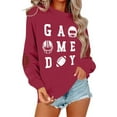 thumbnail image 2 of Football Sweatshirts for Women Crew Neck Long Sleeve Pullover Shirt Rugby Graphic Printed 2025 Basic Tee Fall Casual Y2K Tops, 2 of 5