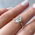 thumbnail image 2 of solitaire jewels 1.5CT Marquise Moissanit Solitaire Engagement Ring For Women, 18K White Gold, 2 of 5