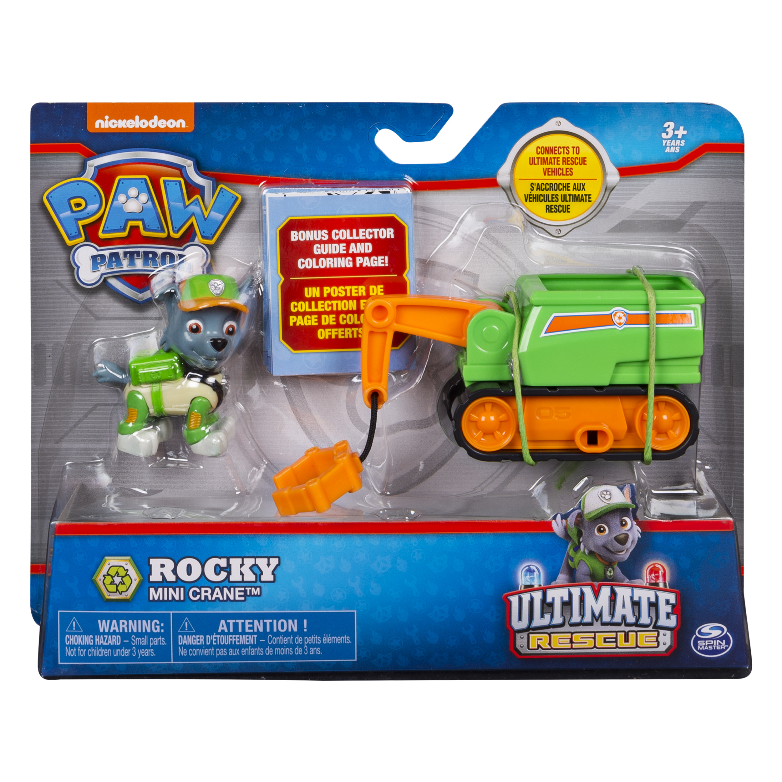 PAW Patrol Ultimate Rescue, Rocky’s Mini Crane Cart with Collectible Figure for Ages 3 and Up - image 2 of 6