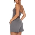 thumbnail image 6 of Franhais Women’s Two Piece Yoga Outfits, Spaghetti Strap Crop Cami Tops and Wide Leg Shorts Set, 6 of 7