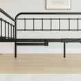 thumbnail image 6 of Metal Daybed with Trundle, Twin Size Sofa Bed with 4 Lockable Casters and Guardrail, Heavy Duty Steel Slat Support Daybed Frame for Guest Room, Small Apartment, Space-Saving, No Boxing Spring, Black, 6 of 7