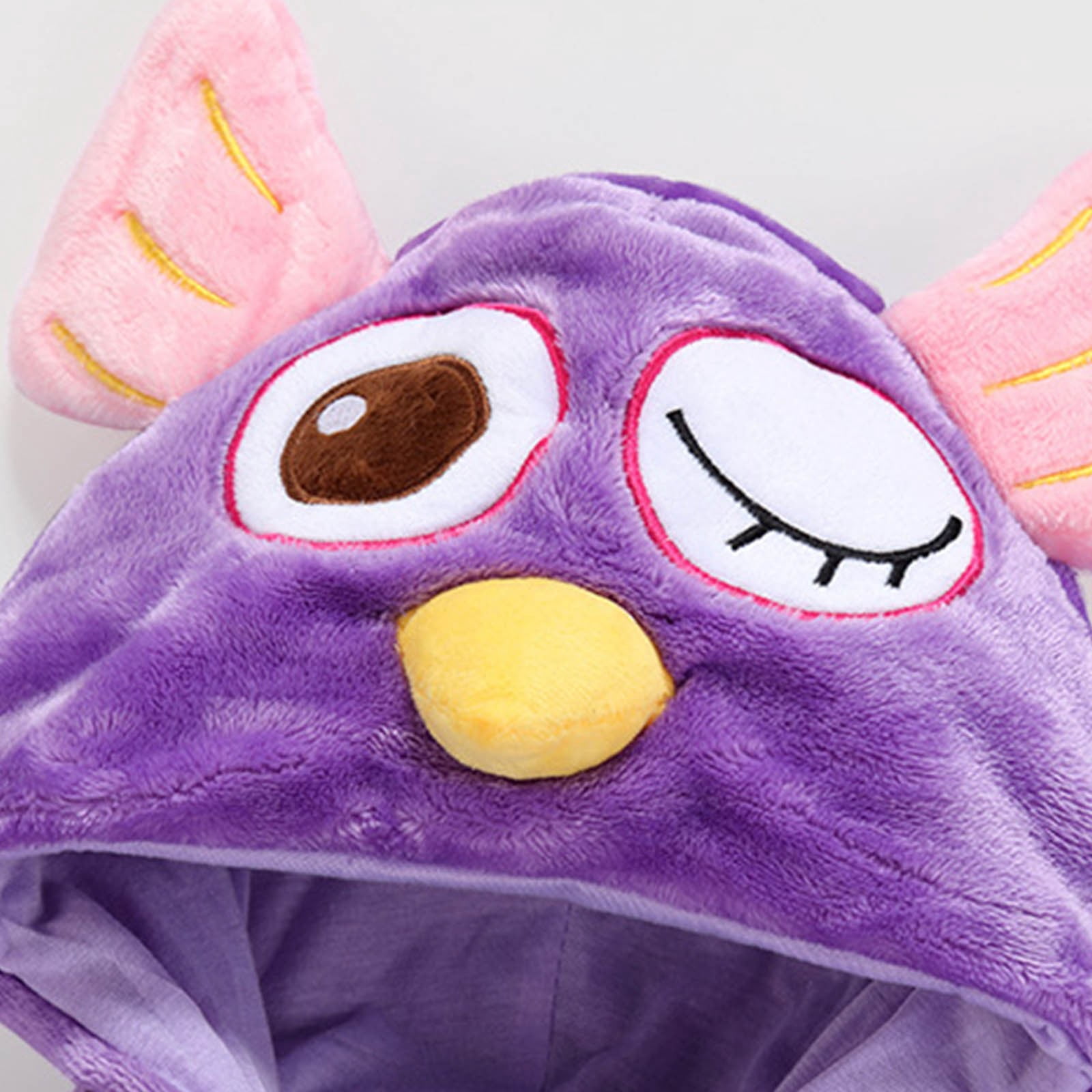 Baby Cute Animal Costumes Owl Fleece Zip Up Hoodies Jumpsuit 3m-3y Long Sleeve Onesie Pajamas Sleepwear Toddler Clothing, Purple, 12 Months