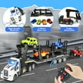 thumbnail image 3 of UUSUOO 14" Truck Toys for Boys 3-6 Years,Rechargeable Toddler Trucks Semi Truck Trailer Toys with 4 Cars,Lights & Sounds,Remote Control Truck Carrier Truck,Birthday Gift for Age 3 4 5 6+ Years Old, 3 of 8