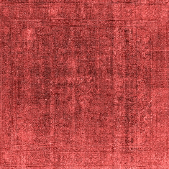 Ahgly Company Indoor Square Oriental Red Industrial Area Rugs, 4' Square