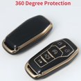 thumbnail image 3 of Key Fob Cover Compatible with Ford Fusion Mustang F-150 Explorer 2013-2017 5 Button TPU Keychain Case Holder Protector,Model-b(black), 3 of 4